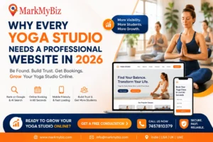 custom yoga website development by Markmybiz