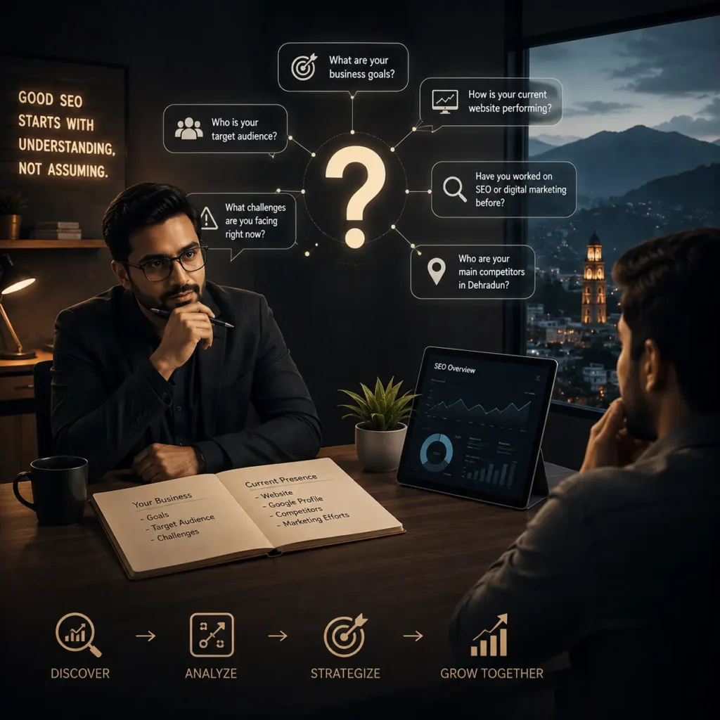 An SEO Consultant in Dehradun Who Asks Questions Before Pitching Anything​