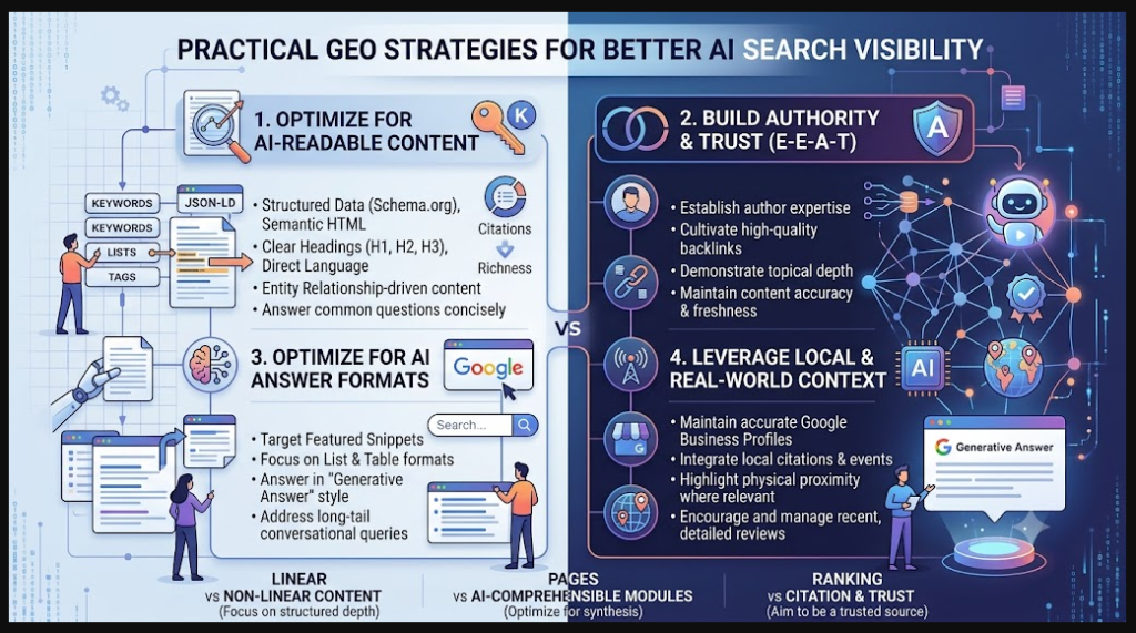 Practical GEO Strategies for Better AI Search Visibility